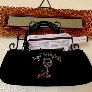 Insulated  Wine bag with bottle opener in pocket. Bedazzled!